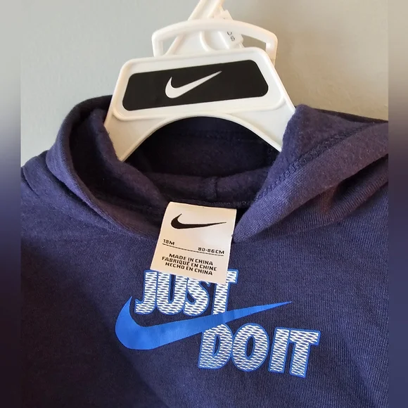 NWT-Nike-Toddler-2 Piece Sweatsuit-Unisex-Size 18 Months-Navy Blue - Picture 3 of 4